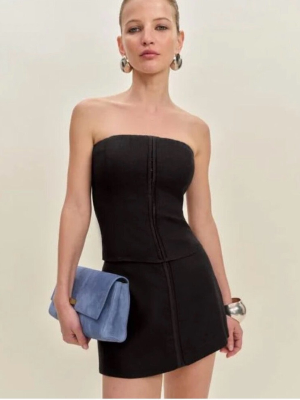 Reformation Sophie Linen Two Piece Black - Size 8